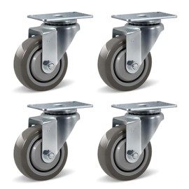 NINOSO 3.5" Casters Set of 4, Polyurethane Heavy Duty Casters Swivel Caster Wheels for Cart Furniture Workbench (4 Pack Swivel)