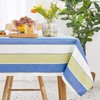 Deconovo Water Resistant Striped Tablecloth Wipeable Rectangular Table Cover Decorative