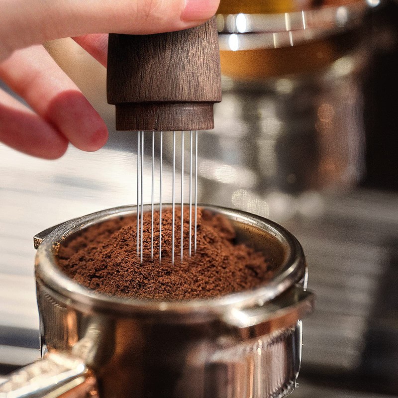 Wdt Tool, Walnut Wood Coffee Distributor with Stand, 0.4mm Thick