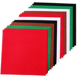 KONTONTY 20pcs Sheets Christmas Nonwoven Crafts Sheets DIY Crafts Felt Sheets Assorted Colors Craft Felt Squares Christmas Bundles Square DIY Xmas Felt Sheets Non Woven Fabric