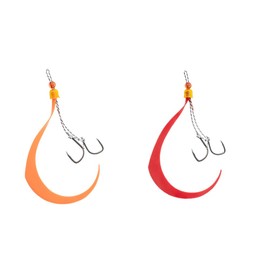 JACKALL (ジャッカル) Ranbu Binbin Switch Spare Rubber Hook Set, #10/#10 Orange + Red Set