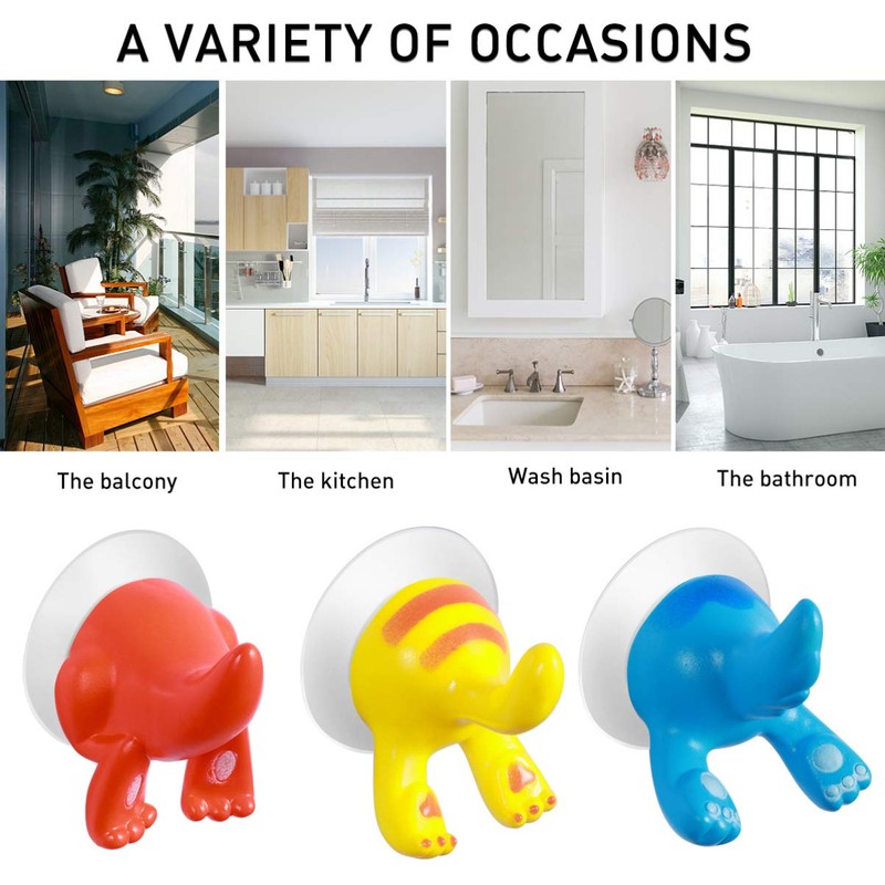 OUNONA Suction Cup Hooks, Cute, Bath, Strong, 6 Pieces, Wall