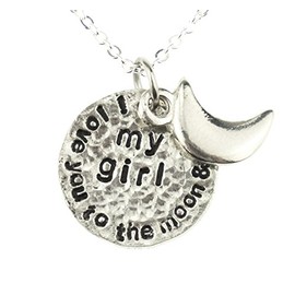 Pirantin Girlfriend Gift I Love You To The Moon And Back Necklace - A Lovely Gift Idea For Your Girlfriend for Birthday, Christmas & Mothers Day