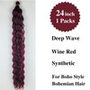 Gozill Braiding Hair Pre stretched Burgundy Red Boho Hair for