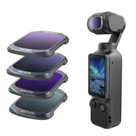 TELESIN Magnetic ND Filter Set for DJI OSMO Pocket 3, ND16/32/64/256 Lens, Outdoor Vlog/Sports/Landscape Photography Light Reduction, German Schott Optics, Pocket 3 Accessories