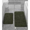 YIHOUSE Bathroom Rug Set 2 Piece, Memory Foam Green Bath