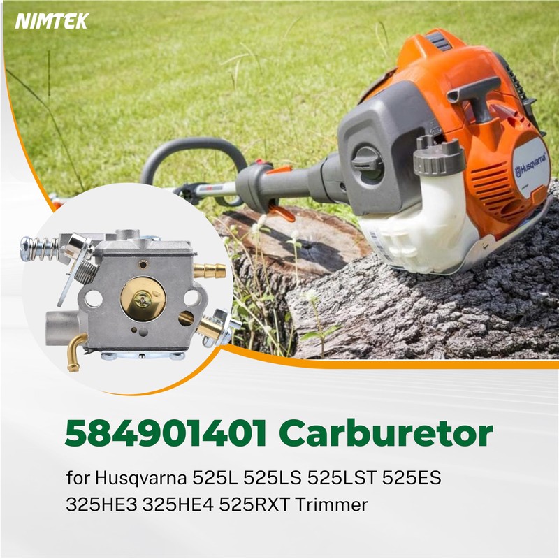 NIMTEK 584901401 Carburetor with Air Filter Tune-up Kits Fits Husqvarna