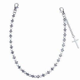Unisex Cross Pendant Wallet Chain Pants Chain Cross Rivet Chain Belt Chain Jeans Chain for Key Wallet Hip-Hop Street Chain