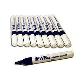 4x Blue WB SL Whiteboard Flipchart Drywipe Marker Pens Pen Bullet Tip Kids School Office