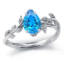 925 Sterling Silver Birthstone / Moss Agate / Opal Ring for Women, Christmas Rings, Engagement Ring, Wedding Ring for Mother Women, Sterling Silver, Cubic Zirconia