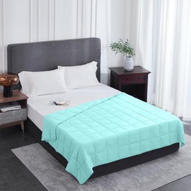 L'AGRATY Weighted Blanket - 60"x80" 15lbs Cooling Breathable Heavy Blanket Microfiber Material with Glass Beads Big Blanket for Adult All-Season Summer Fall Winter Soft Thick Comfort Blanket