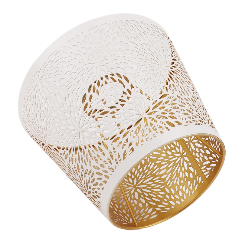 Lamp Shade E27 E26 White Carved Flower Pattern Iron Modern