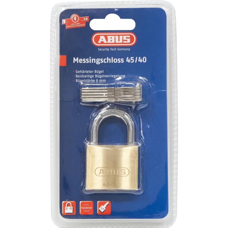 Abus 05407 Brass Padlock, 45/20, 3785-20