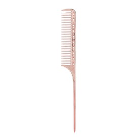 Rat Tail Hair Comb, Professional Salon Hairdressing Styling Comb Barber, Aluminum Metal Comb, Portable Styling Tools(rose gold)