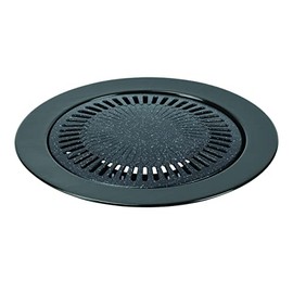 Pearl Metal HB-6317 Grill, Round, 13.0 inches (33 cm), Marble Diamond Coated, For Cassette Stoves, Black