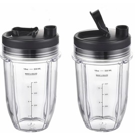2X 18oz Cup with Spout Lid for Nutri Ninja Blender Auto iQ 900w 1000w G_APOK