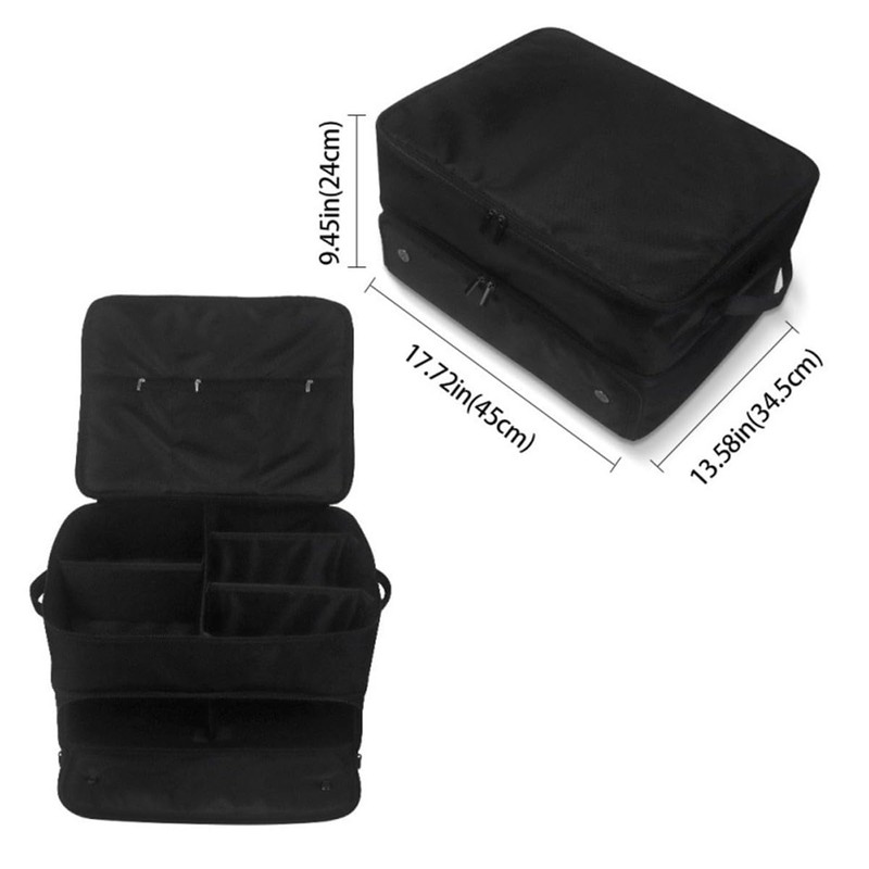 Golf Trunk Organizer, 2-Layer Waterproof Storage Locker with 2 Shoe