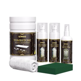 Headstone Cleaner for Graves & Memorials, Granite Cleaner. Removes Dirt & Plant Growth. Natural Luster to Restore & Guard Granite, Stone,Tile, Travertine, Concrete,Limestone,Slate,Marble 10.14 Fl Oz