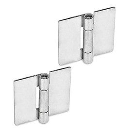 Ganter Normelemente Stainless Steel Sheet Hinges - GN 136-NI-30-30-A | Stainless Steel | Stainless Steel Pin | Pack of 2