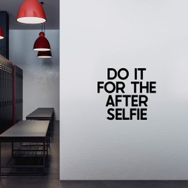 My Vinyl Story | Do It for The After Selfie | Motivational Large Gym Wall Decal Quote for Home Gym Yoga Exercise Fitness Workout Fitness Motivational Wall Art Decor Vinyl Removable Sticker 37x10 in