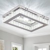 Finktonglan 11.8"×9.1" Rectangular Crystal LED Flush Mount Ceiling Light, Cool