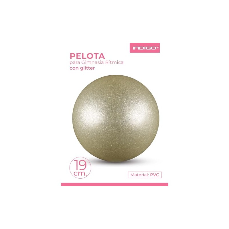 DRUNA Rhythmic Gymnastics Ball Metallic + PVC Glitter 15 cm