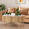 Lift Top Coffee Tables with Hidden Side Storage Box, Fluted
