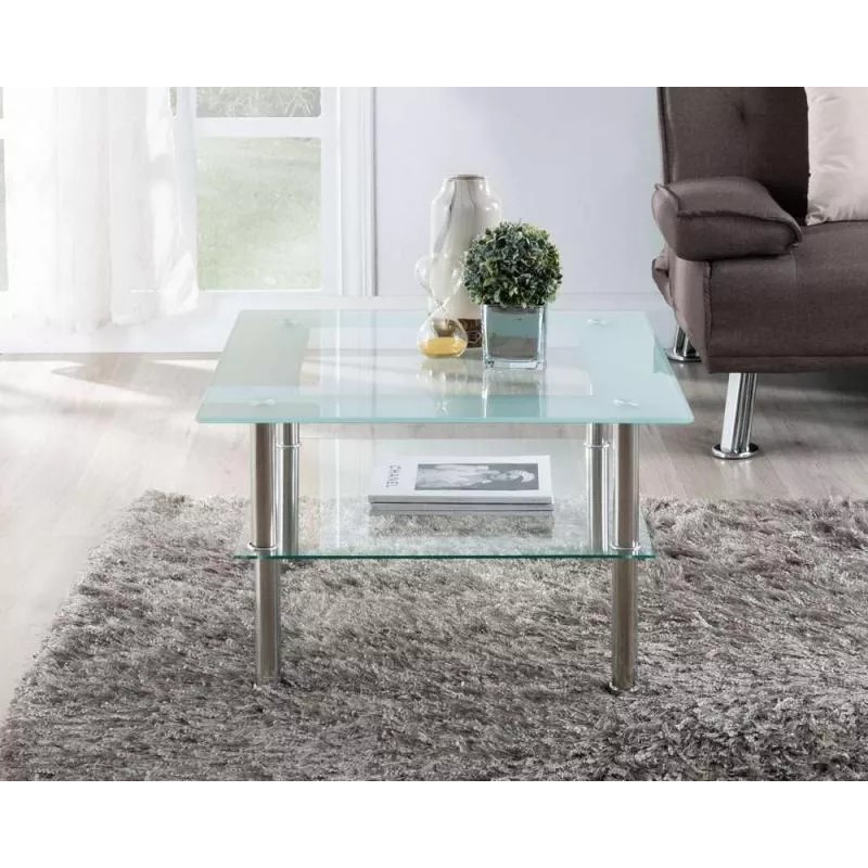 Rey Mesa De Centro Kelly De Acero Color Transparente