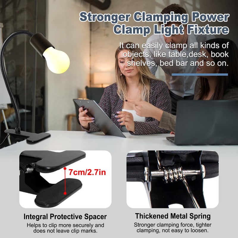 E26/E27 Clip-On Bulb Holder With 7.2Ft Switch Cable - Flexible