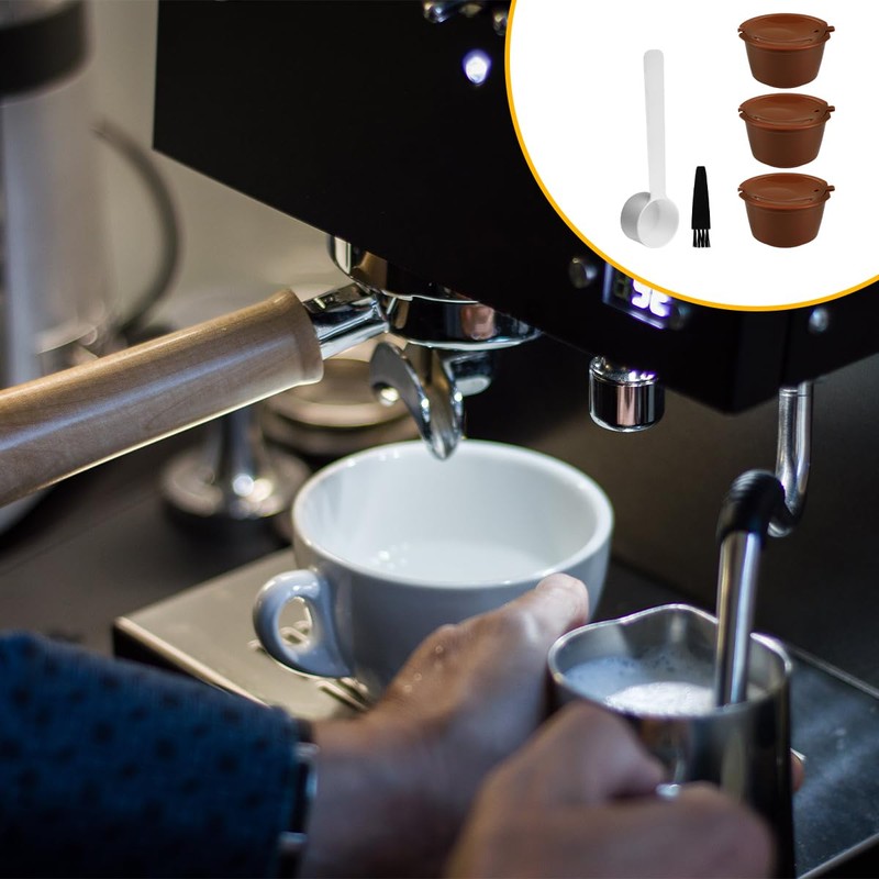 Lotsdonxia 3 Reusable Coffee Pods 1 Spoon and 1 Cleaning