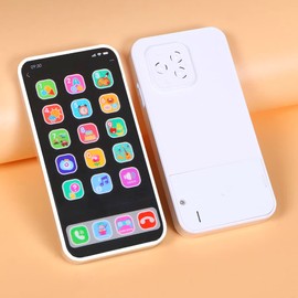 Ella Dream Baby Phone Toy for 1 Year Old Toddlers, Musical Cell Phone Toy with Light and Sound, Pretend Play Toy for Boys and Girls, Gifts for Birthday, Holiday (White)