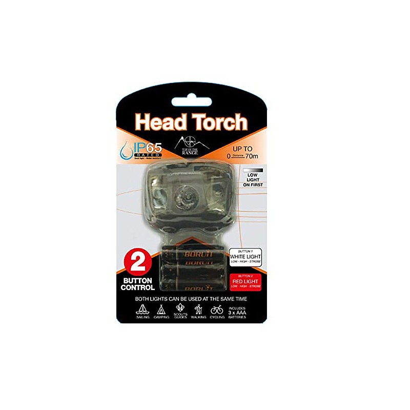 Top of The Range Head Torch - Black, One Size