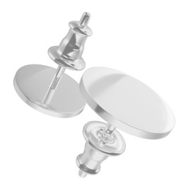 BAFFOS® Stud Earrings for Women - Women's Small Round Plate Earrings Made of Durable Stainless Steel in Rose Gold and Silver Jewellery + Gift Girlfriend, Stainless Steel