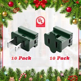 Christmas Lighting Male and Female Plug Set, Vampire Plug, Gilbert Plug, Slip Plug, Zip Plug, Green, 20 Packs (SPT-1)