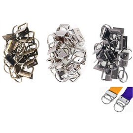 30 PCS Metal Tail Clip Key Rings Sets for Keychain,Key Fob Hardware Sets,12mm / 26.5mm (3 Colors) for Keychain, Lanyard, Chain Making Supplies