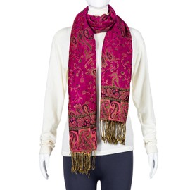 TUSHUSTY Pashmina Feel Shawls Wraps Rave Scarf for Women Soft Silky Reversible Men Scarves Hijab Rose Pink