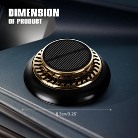Wuyaoyao Car Air Freshener, Rotating Solar Energy Car Fragrance Diffuser, Long Lasting Automotive Scents Air Freshener Diffuser, Mini Aromatherapy Air Purifier for Most Vehicles (Black, Cologne)