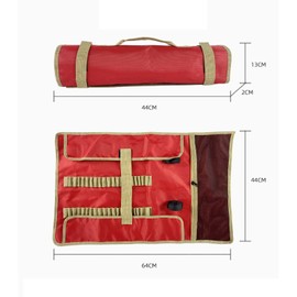 Jaugufiy Camping Tent Stake Storage Bag Tent Stake Roll Bag Ground Nail Storage Bag, Heavy Duty Oxford Polyester Case for Tent Pegs and Camping Hammer (Black)