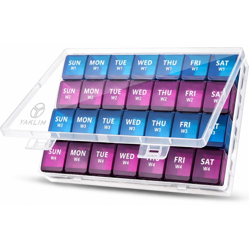 Yaklim Monthly Pill Organizer 28 Day, Large Pill Box 4