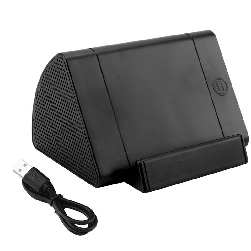 Wireless Phone Induction Speaker Stereo Amplifier Dock Portable Touch Loudspeaker(Black)