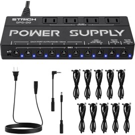 STRICH SPS-20 Guitar Power Supply 10 Independent DC Output for 9V/12V/18V Effect Pedal