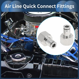 RATCHROLL Push to Connect Air Fittings 1/4" Female Thread Air Line Quick Connector 304 Stainless Steel 3/8"BSPT 2 Pcs Silver Tone