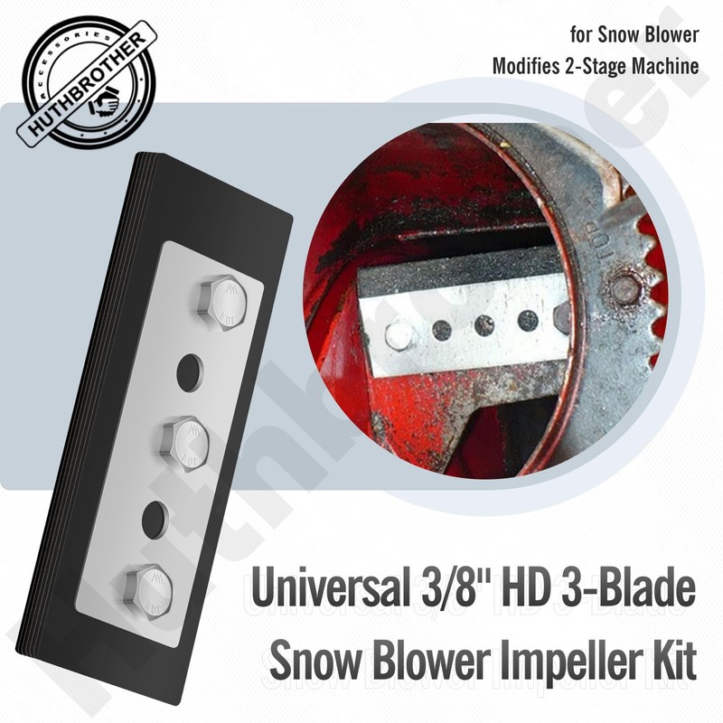 Snow Blower Impeller Modification Kit Universal 3/8" 3-Blade, for Modifies