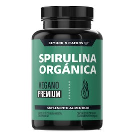 Beyond Vitamins | Spirulina Orgánica 100% Natural | Tecnología de Cápsulas Veganas (180 Caps)