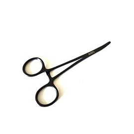 Mosquito Hemostat Locking Forceps 5" Curved with Full Serrated Jaws Ideal for Clamping, Fishing, Firefighters Nurses Doctors + More (Tactical Black)