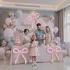 3 Pcs 25 Inch Matte Dusty Pink Bow Balloons Pastel