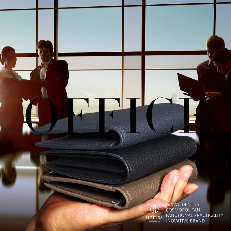 unifiss Men's Bifold Leather Compact Wallet with Cosmetic Box Coin