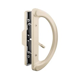 Prime-Line C 1343 Mortise Style Sliding Patio Door Handle Set - Replace Old or Damaged Door Handles Quickly and Easily – Tan Diecast, Non-Keyed, Fits 3-15/16” Hole Spacing (Single Pack)