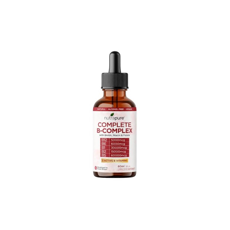 Complete B Complex Liquid Drops | 60ml | with Biotin,