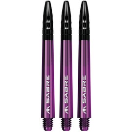 Mission Darts Sabre Shafts | Durable Polycarbonate Stems with Black Aluminium Top | 1 Set of 3 Shafts | Purple | Medium (S1551)